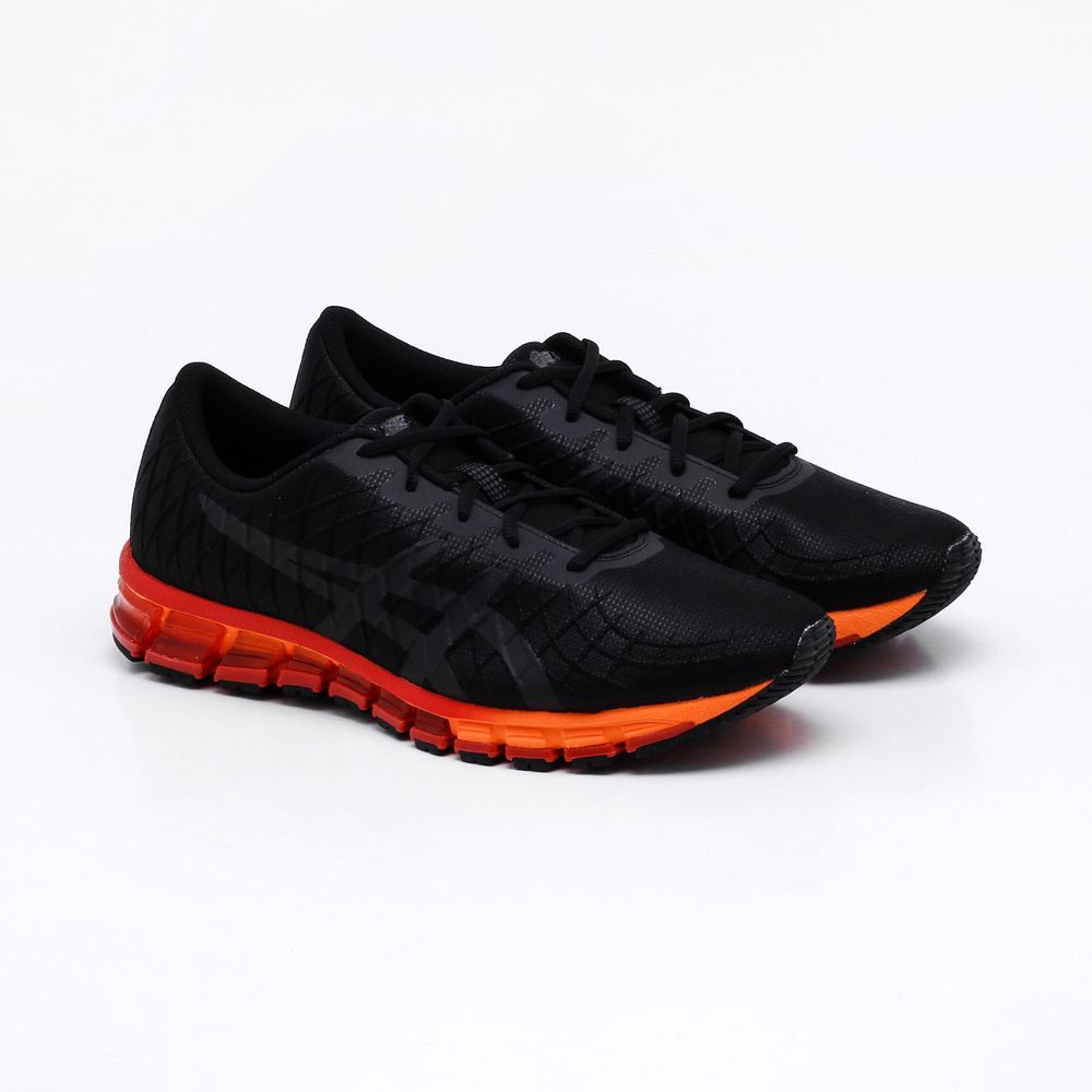 asics preto e laranja