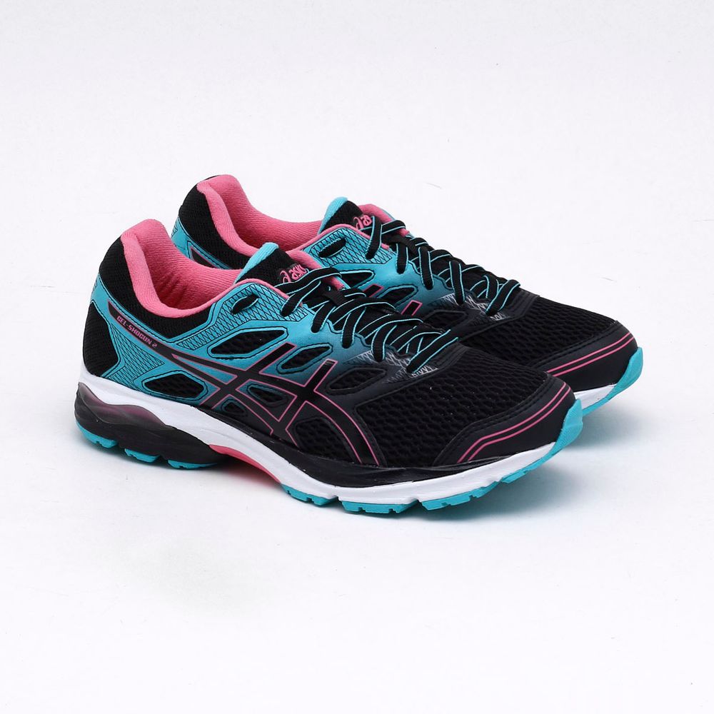 tenis asics feminino preto e azul